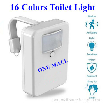 2017 Alibaba Best Sellers 16 Colors Motion Sensor LED Toilet Bowl Night Light